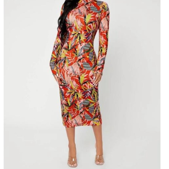 Multicolored Bodycon Dress - Picture 4 of 14